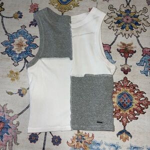 Hollister Gray and White Tank Top